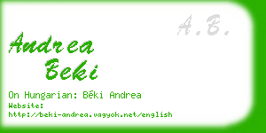 andrea beki business card