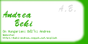 andrea beki business card